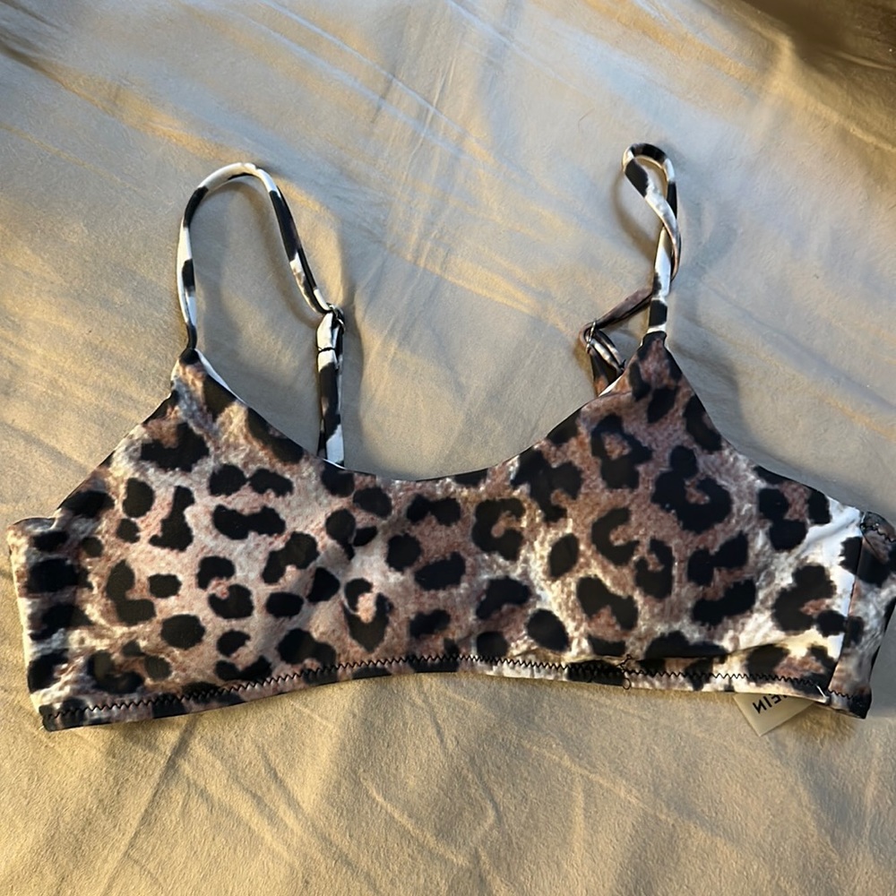 Leopard print shein bikini top